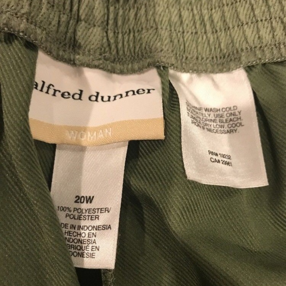 🌵 Alfred Dunner Plus Size Pant 20W Green Pull On - Picture 6 of 7